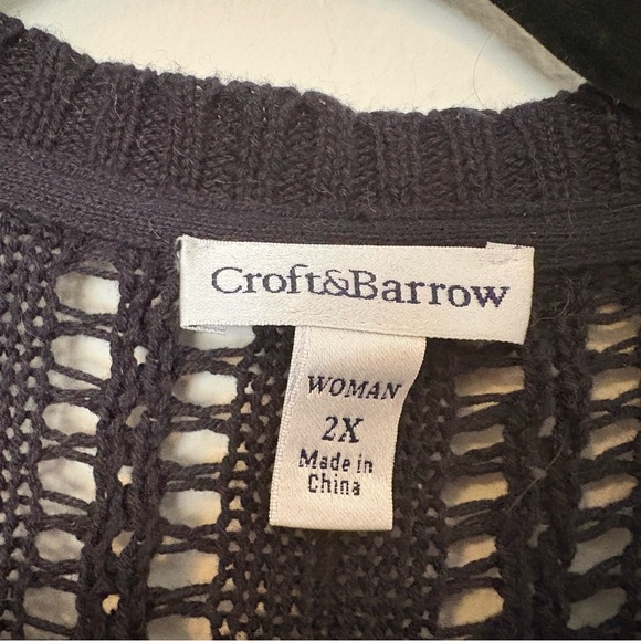Croft & Barrow Black Knit Cardigan - Picture 2 of 2